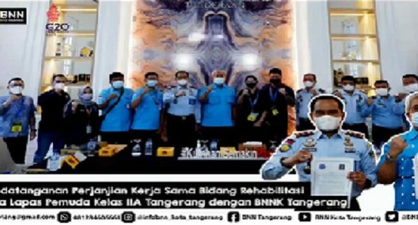 Penandatanganan Perjanjian Kerjasama (PKS) antara Lapas Pemuda Kelas IIA dengan BNN Kota Tangerang Penandatanganan Perjanjian Kerjasama (PKS) antara Lapas Pemuda Kelas IIA dengan BNN Kota Tangerang