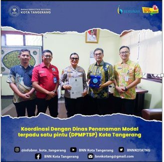 BNN Kota Tangerang Koordinasi dengan Dinas Penanaman Modal Terpadu Satu Pintu ( DPMPTSP ) Kota Tangerang Koordinasi dengan